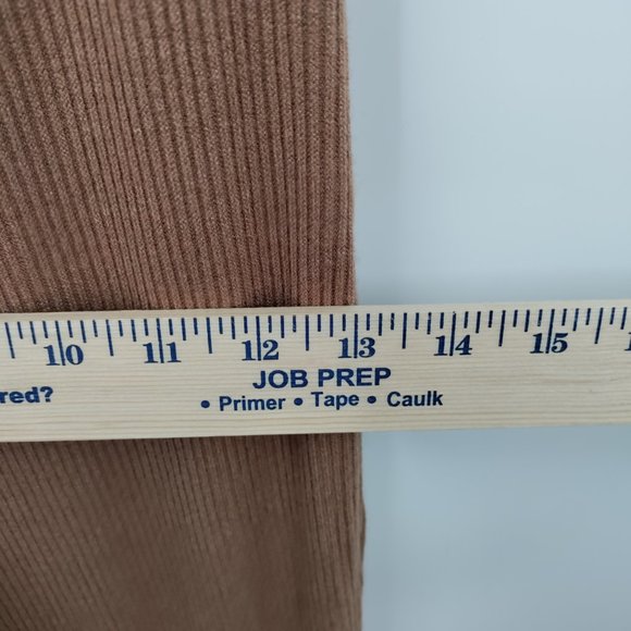 Forever 21Ribbed Mock Neck Midi Knit Dress Taupe Color,  Medium - Picture 10 of 10